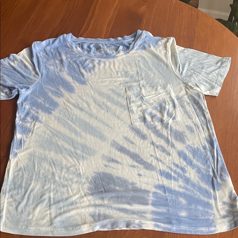 Wallflower Tie Dye T- Shirt in  Blues- Hand Dyed - Size Med